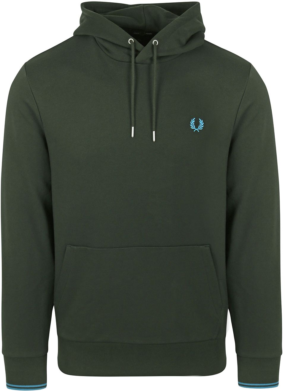 ■FRED PERRY■ Sport Embroidered Hooded Sweatshirt Night Gre Embroidered Half Zip - Tennis Blue | Men's Sweatshirts