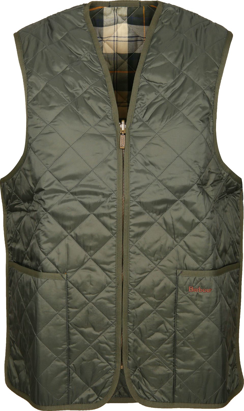 ジャケット・アウター Barbour QUILTED WAISTCOAT ZIP IN LINER Barbour Mens Waistcoat/Zip-in Liner - Quilted 40 Olive at