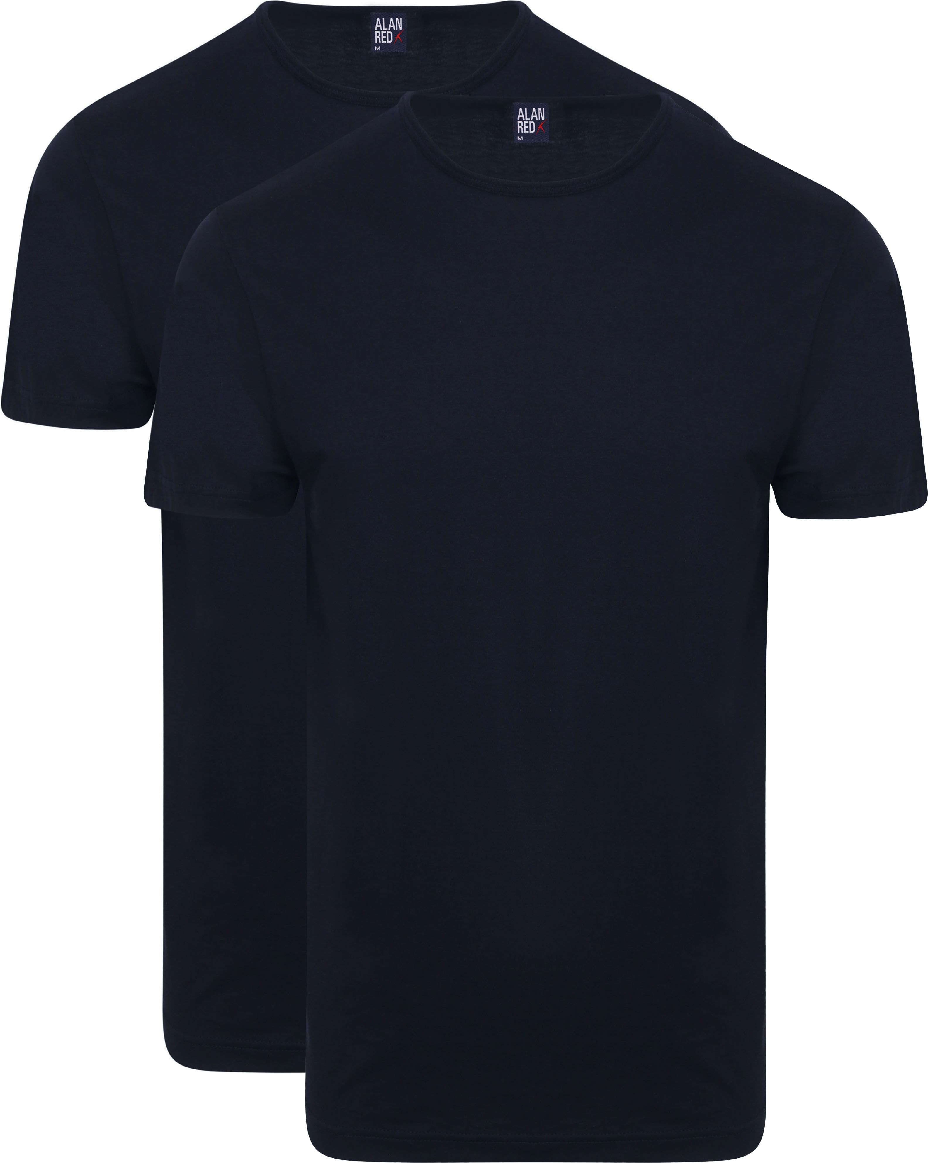 Derby O-Hals T-Shirt Navy (2Pack)