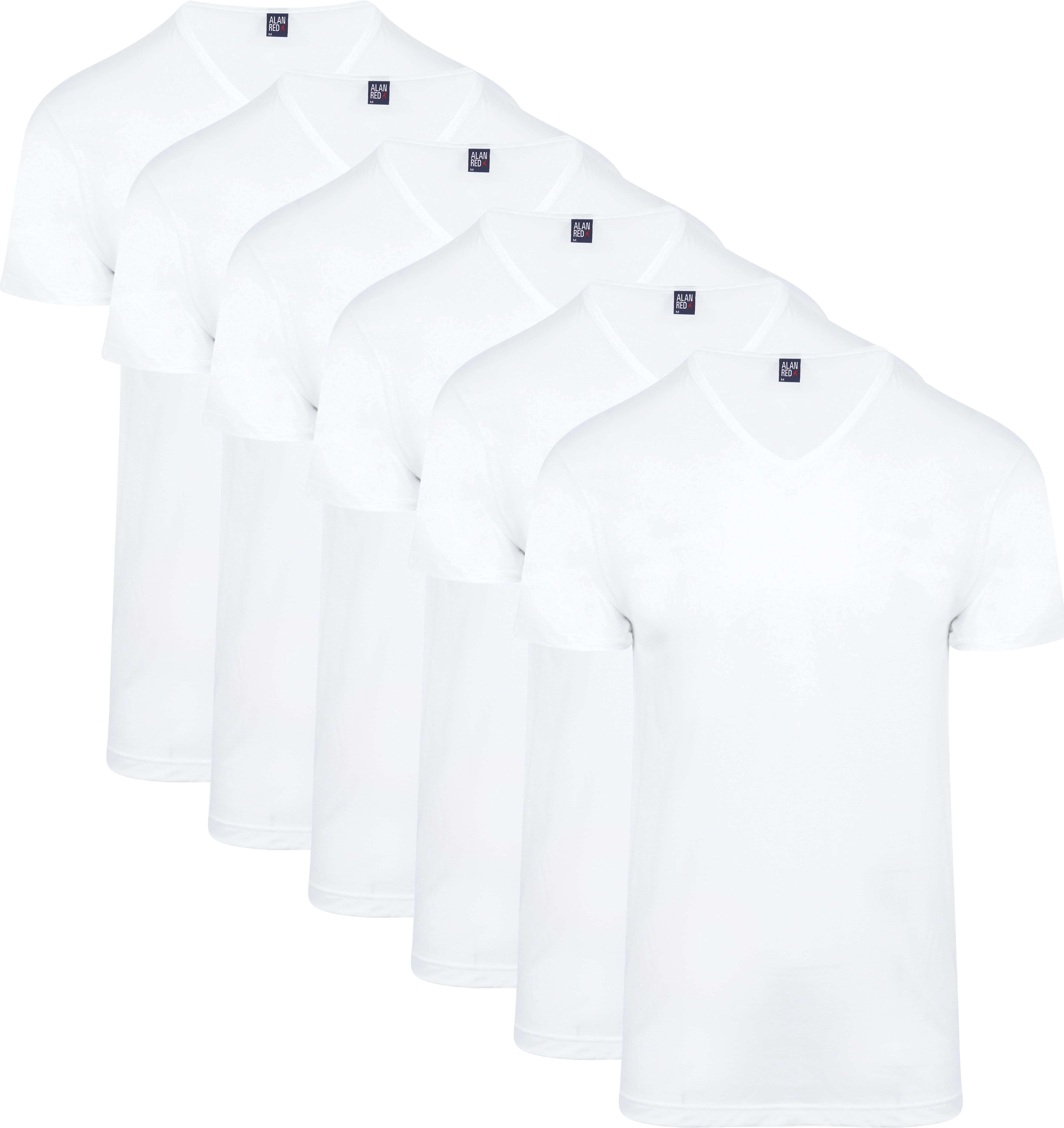 Vermont T-Shirt V-Hals Wit 6 pack