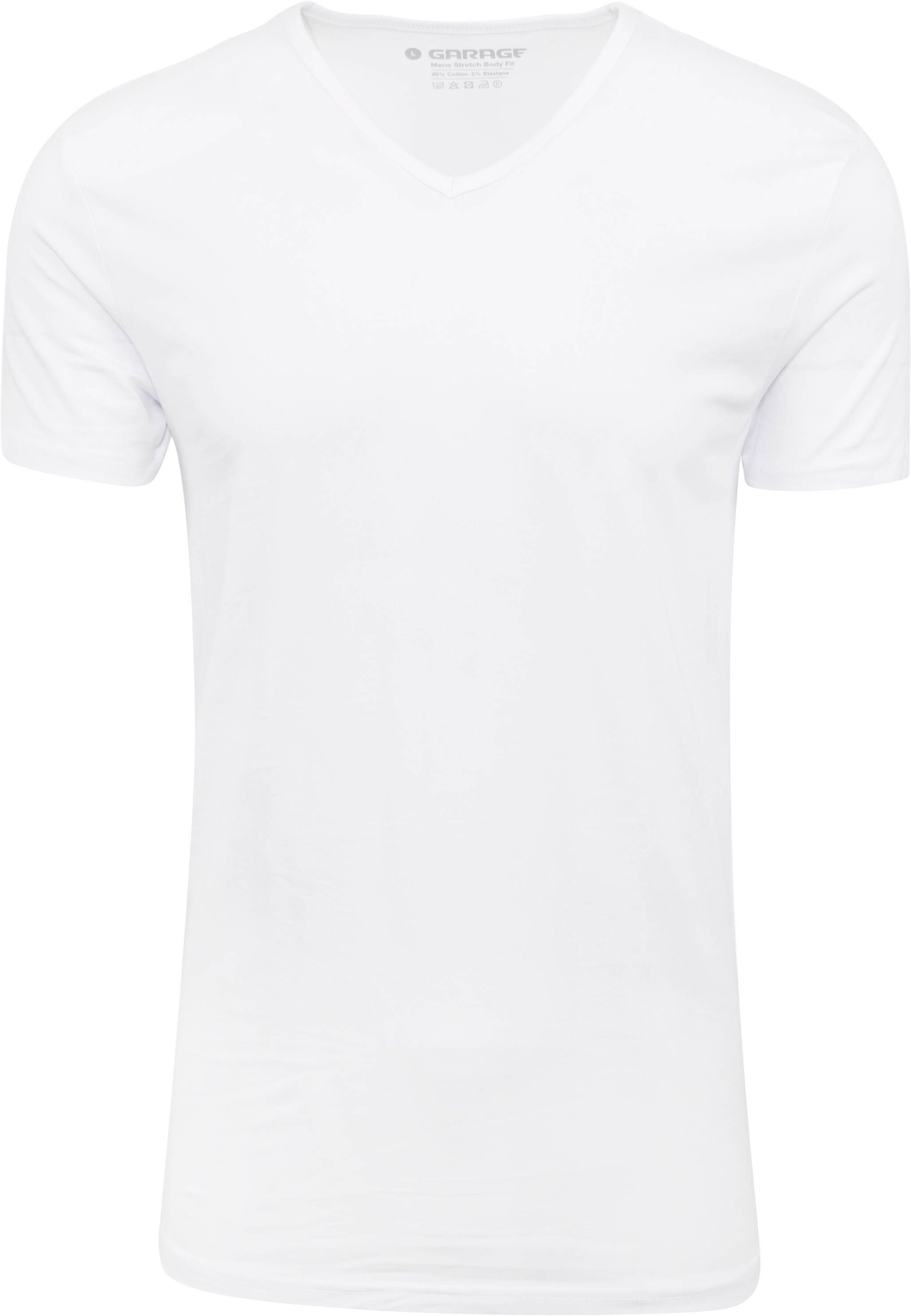 Stretch Basic White V-Neck