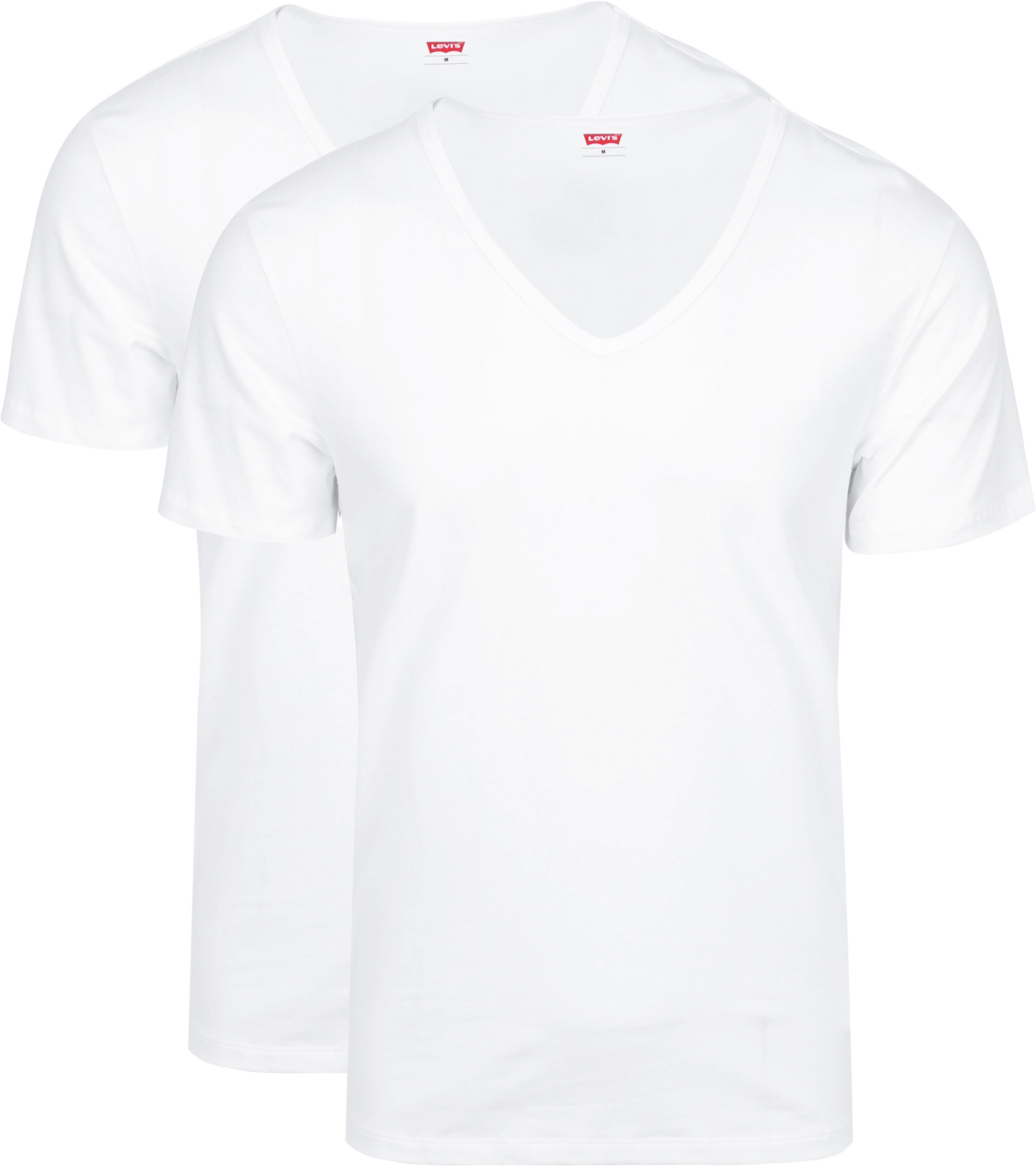T-Shirt V-Hals Wit 2-Pack