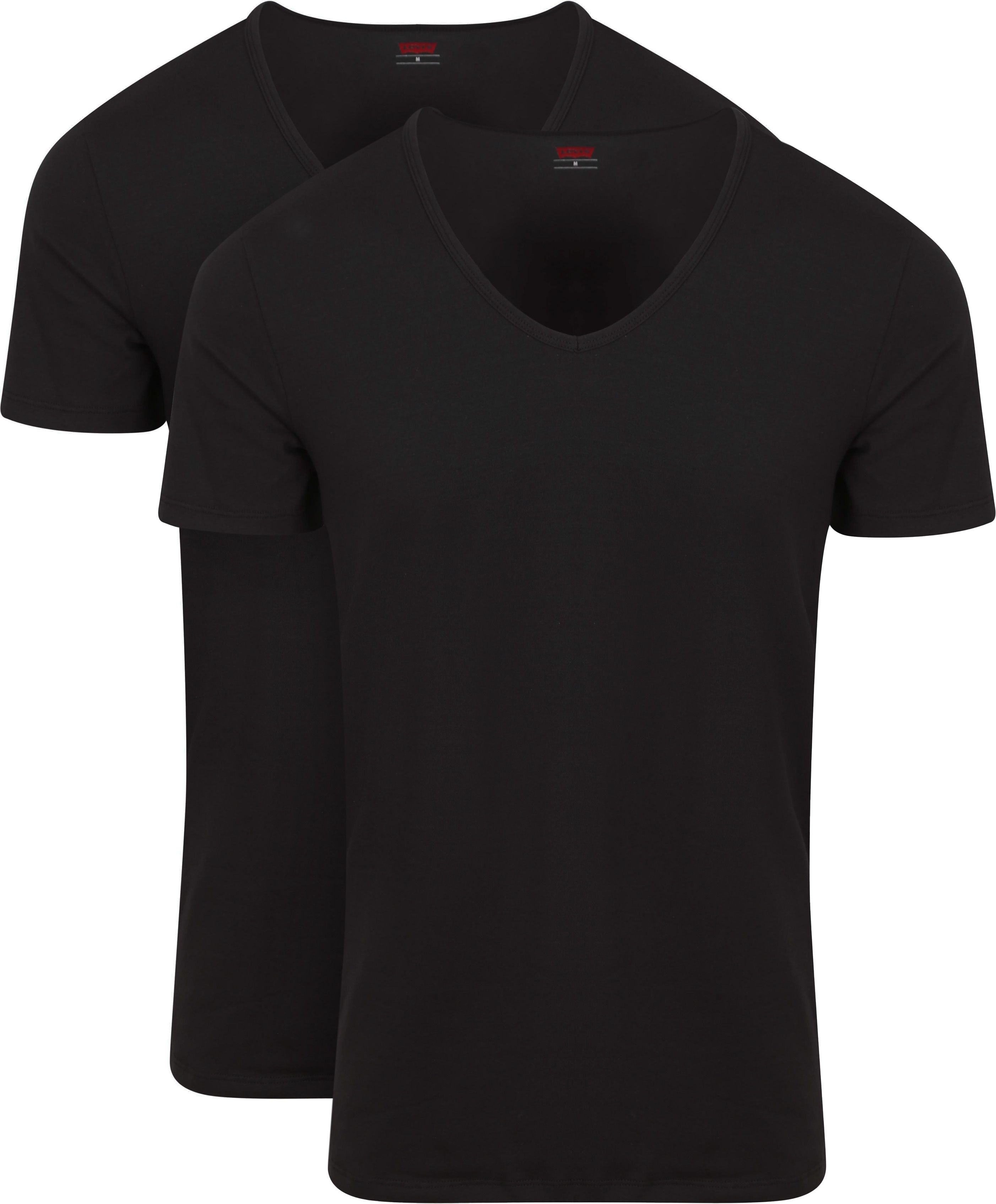 T-Shirt V-Neck Black 2Pack