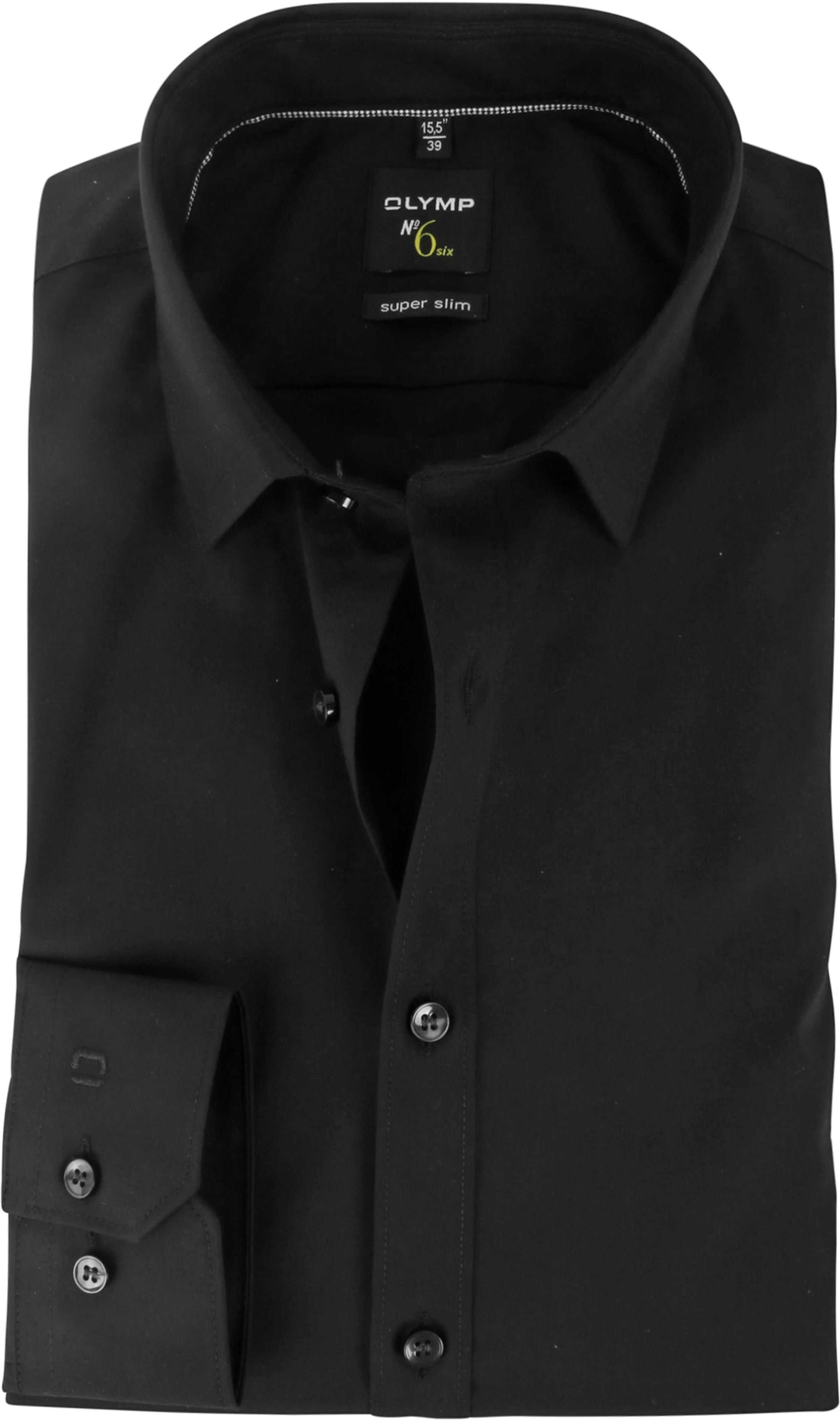 No'6 six Super Slim Fit Overhemd Zwart