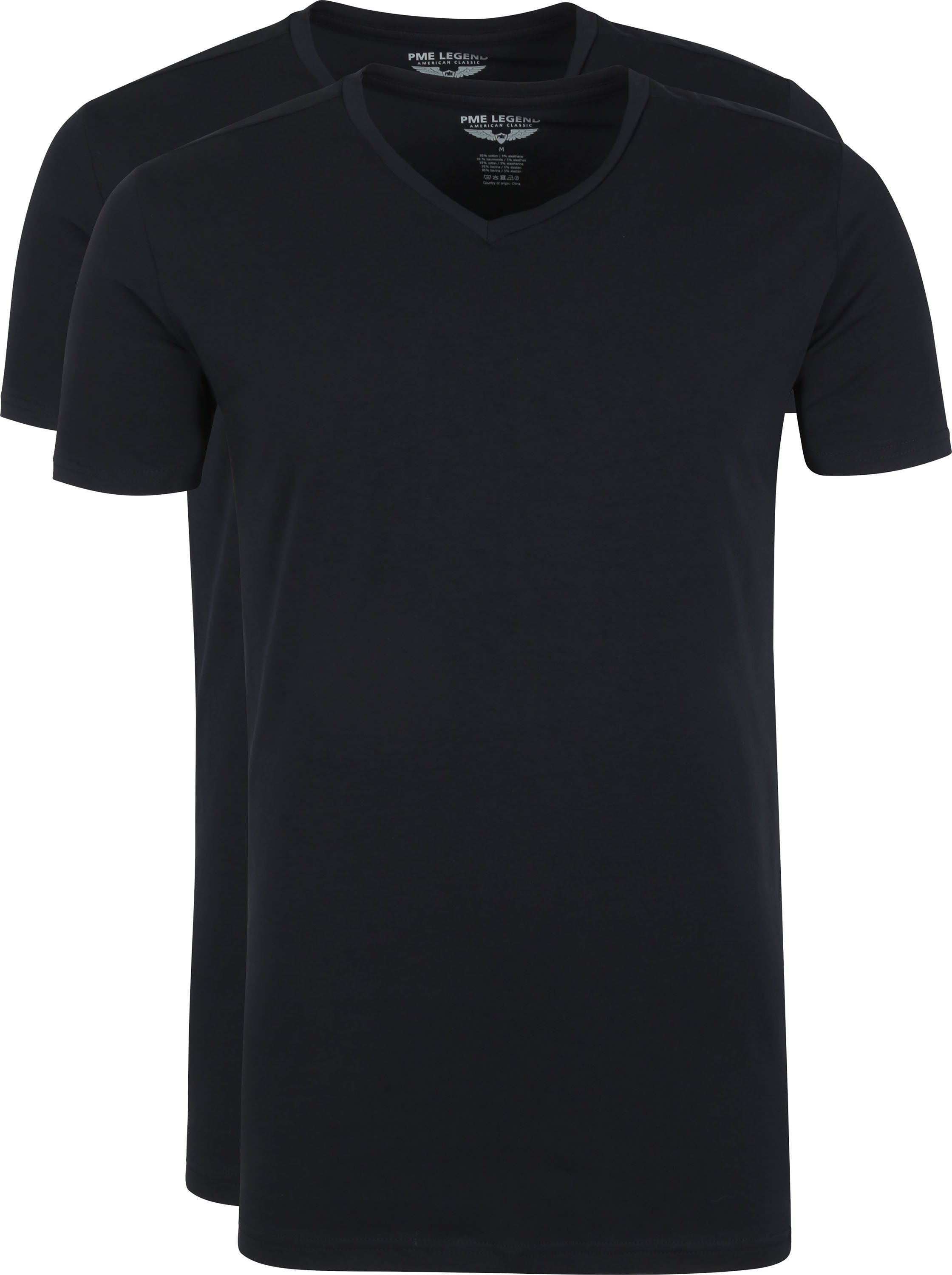 Basic T-shirt 2-Pack V-Neck Black