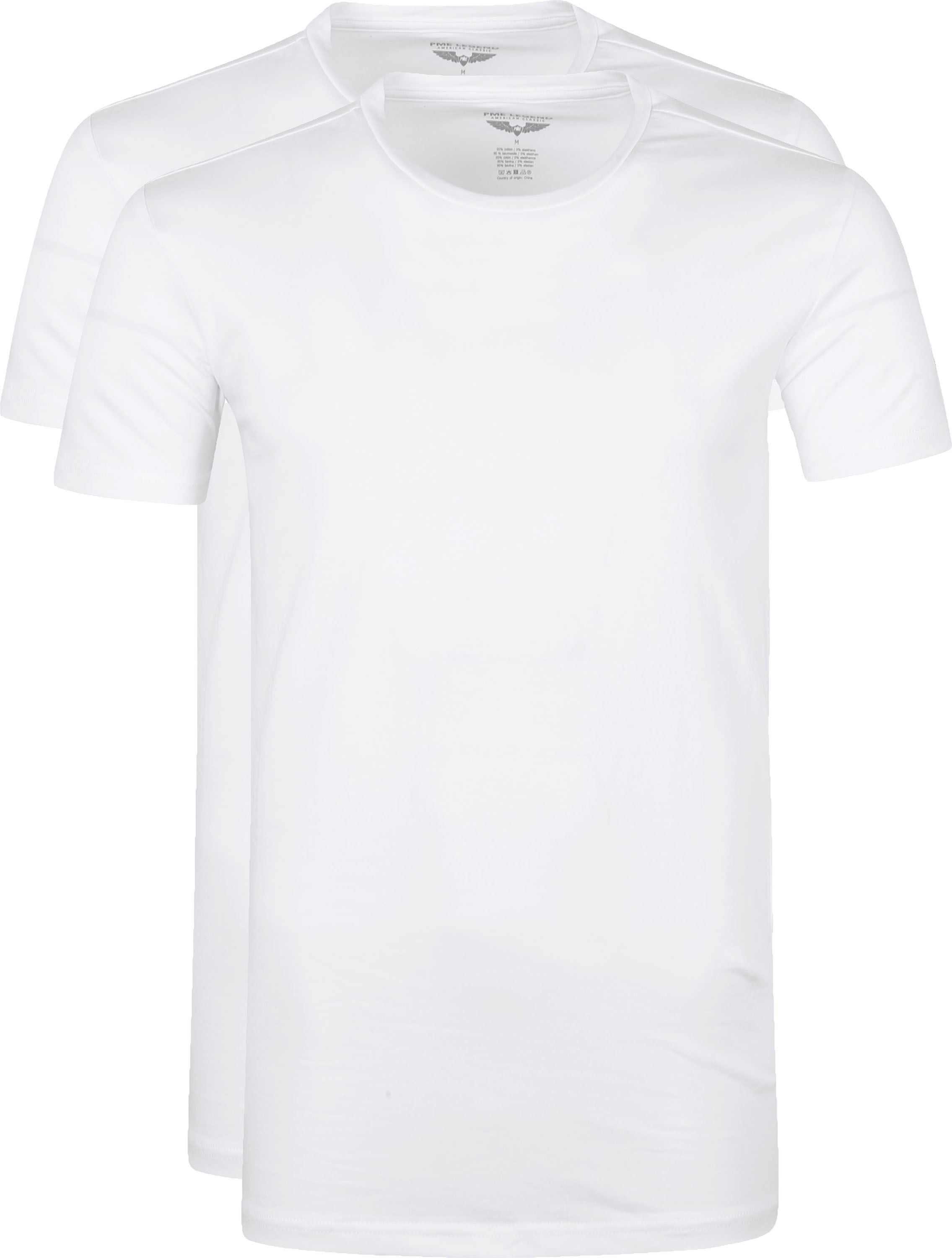 T-Shirt Simple Lot de 2 Col rond Blanc