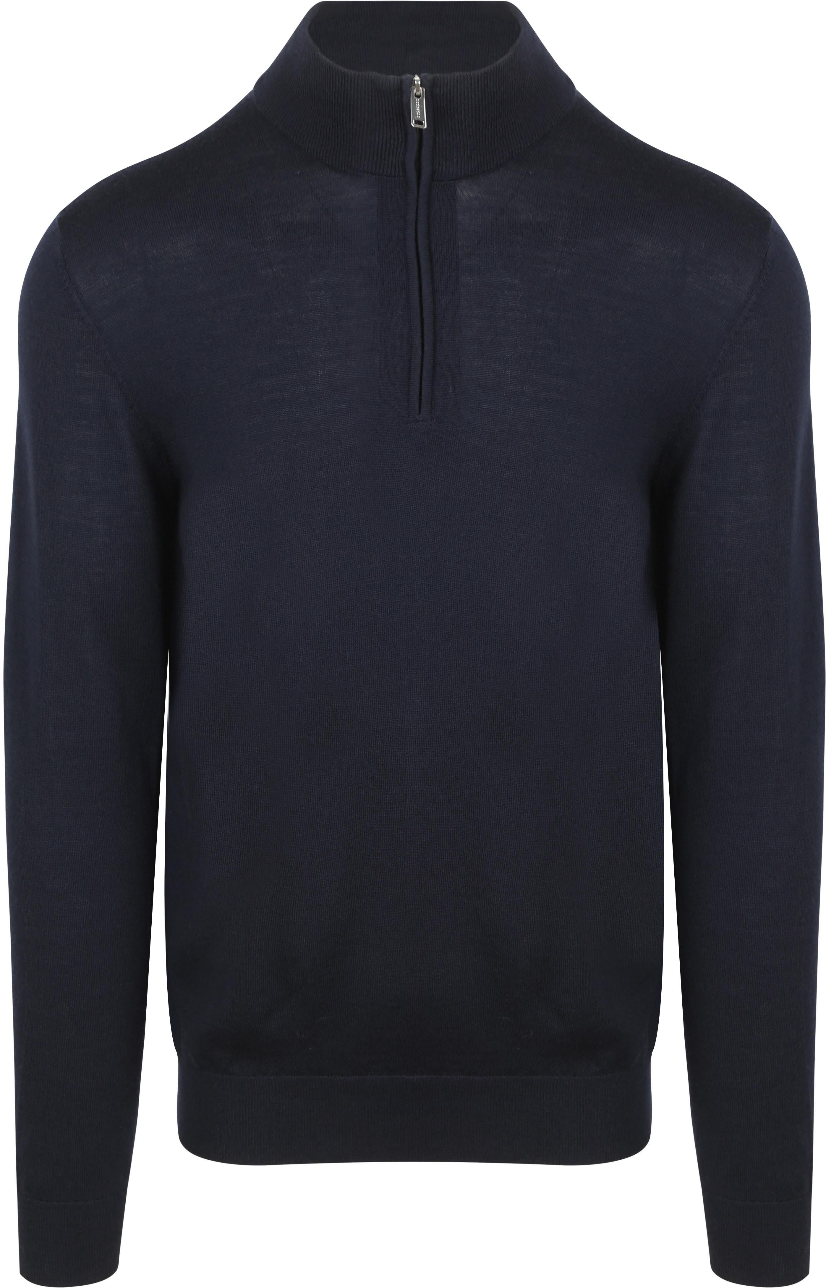Half Zip Pullover Merino Wool Navy