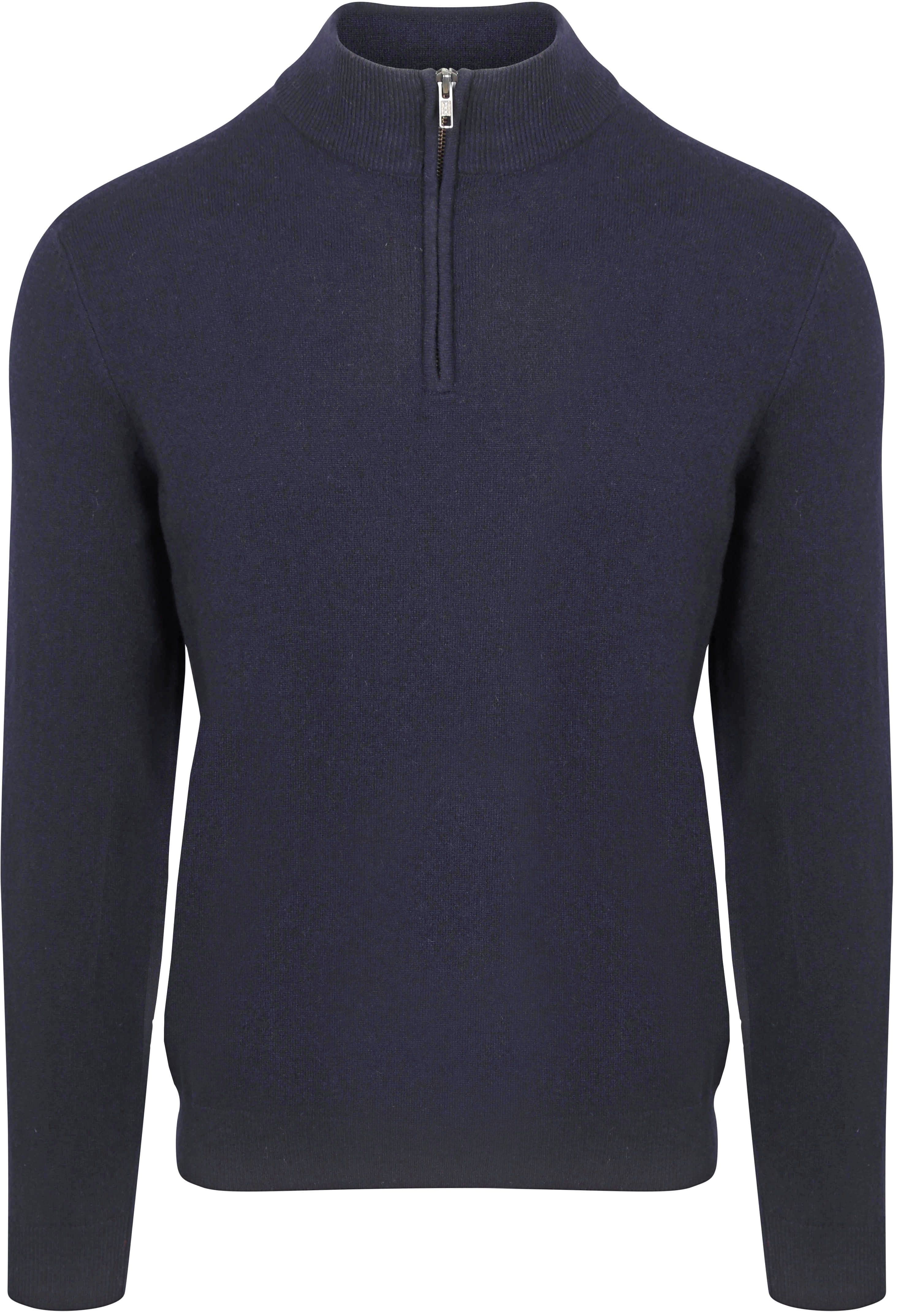 Half Zip Pullover Merino Wool Navy
