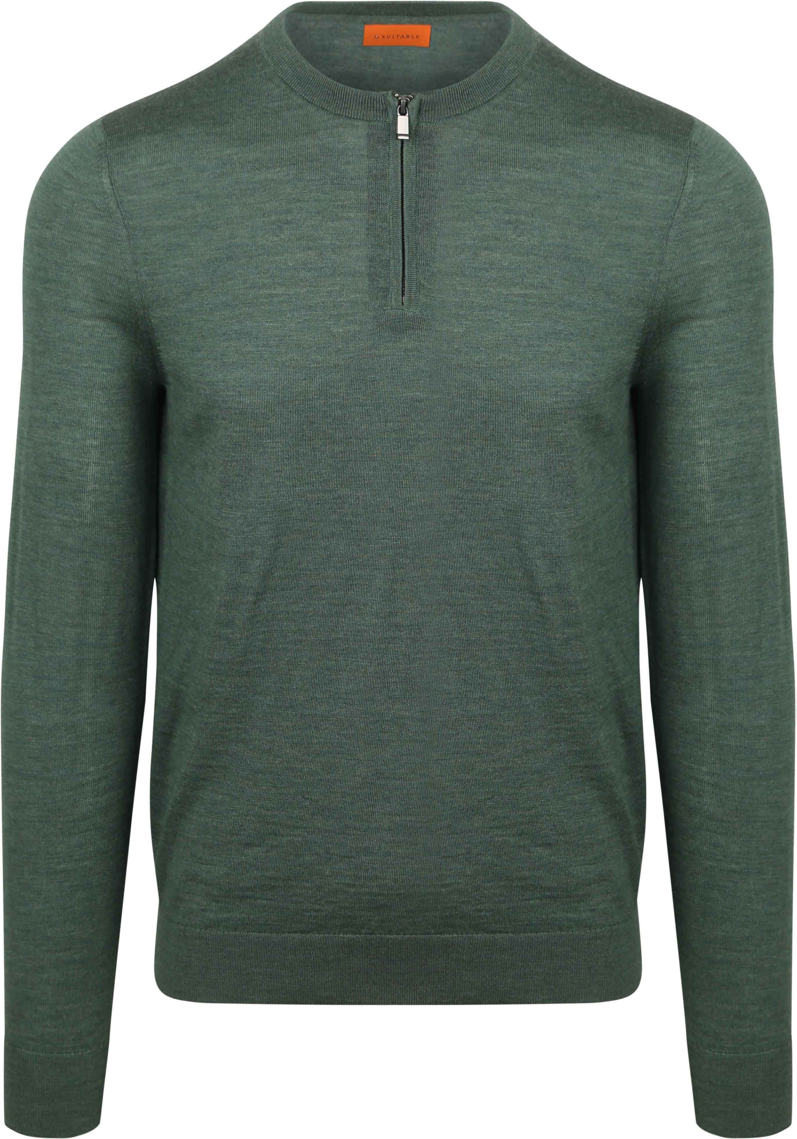 Crew Zip Merino Green