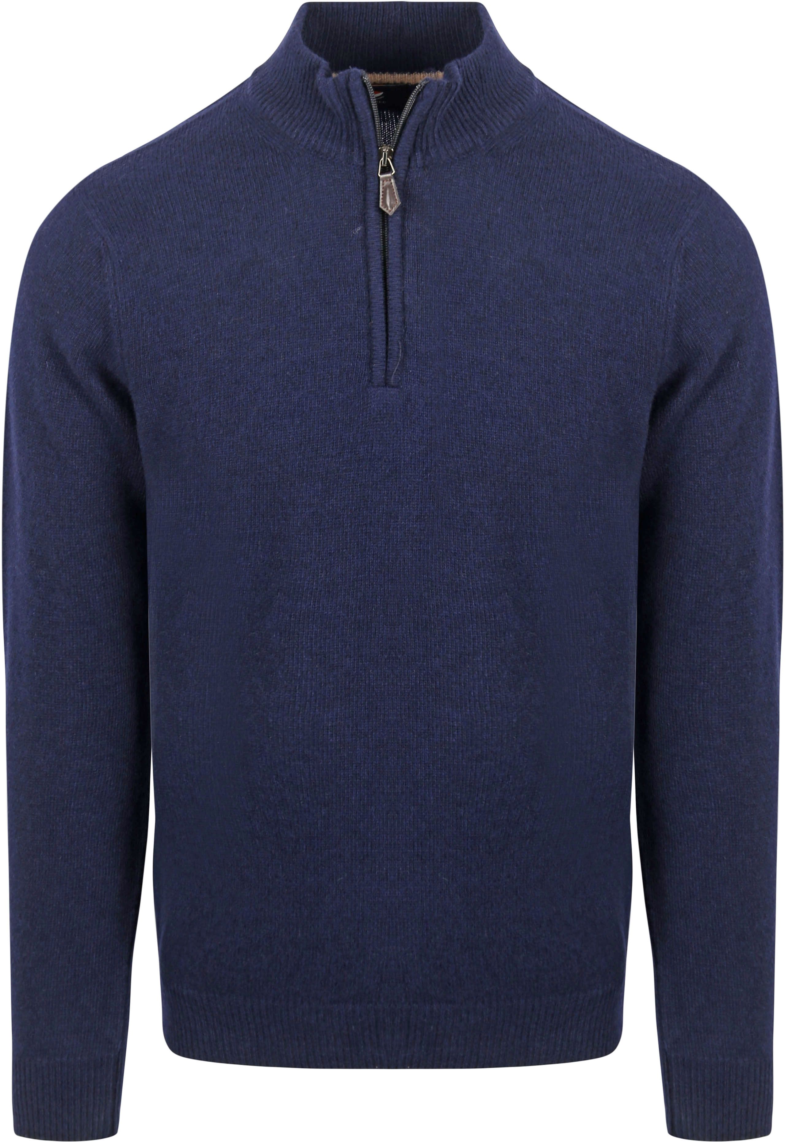 Half Zip Trui Lamswol Navy