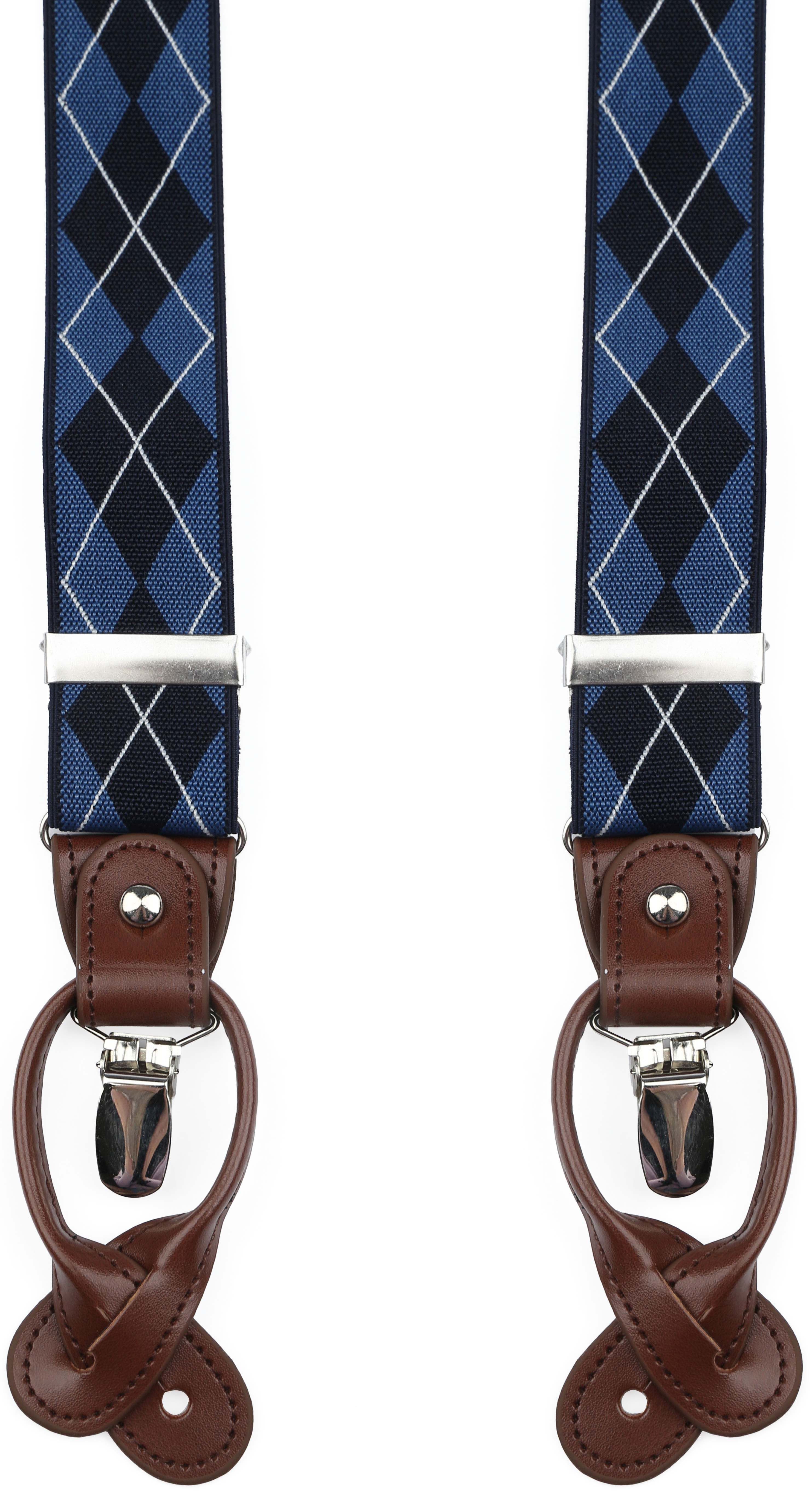 Luxe Suspenders Checks Navy