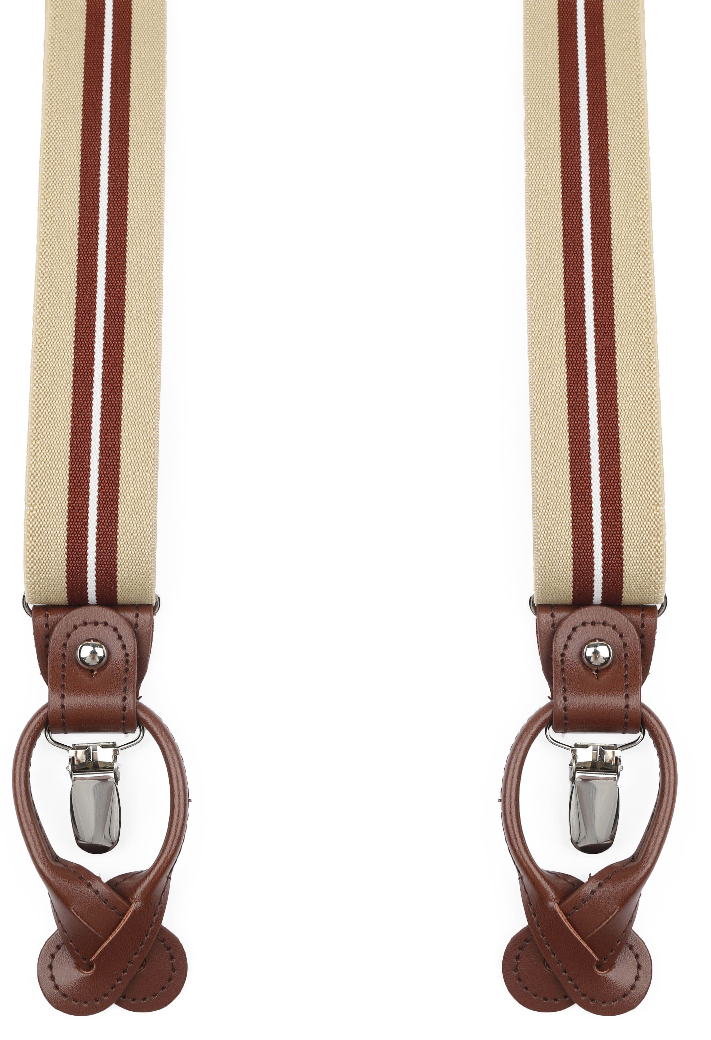 Luxe Suspenders Stripe Beige