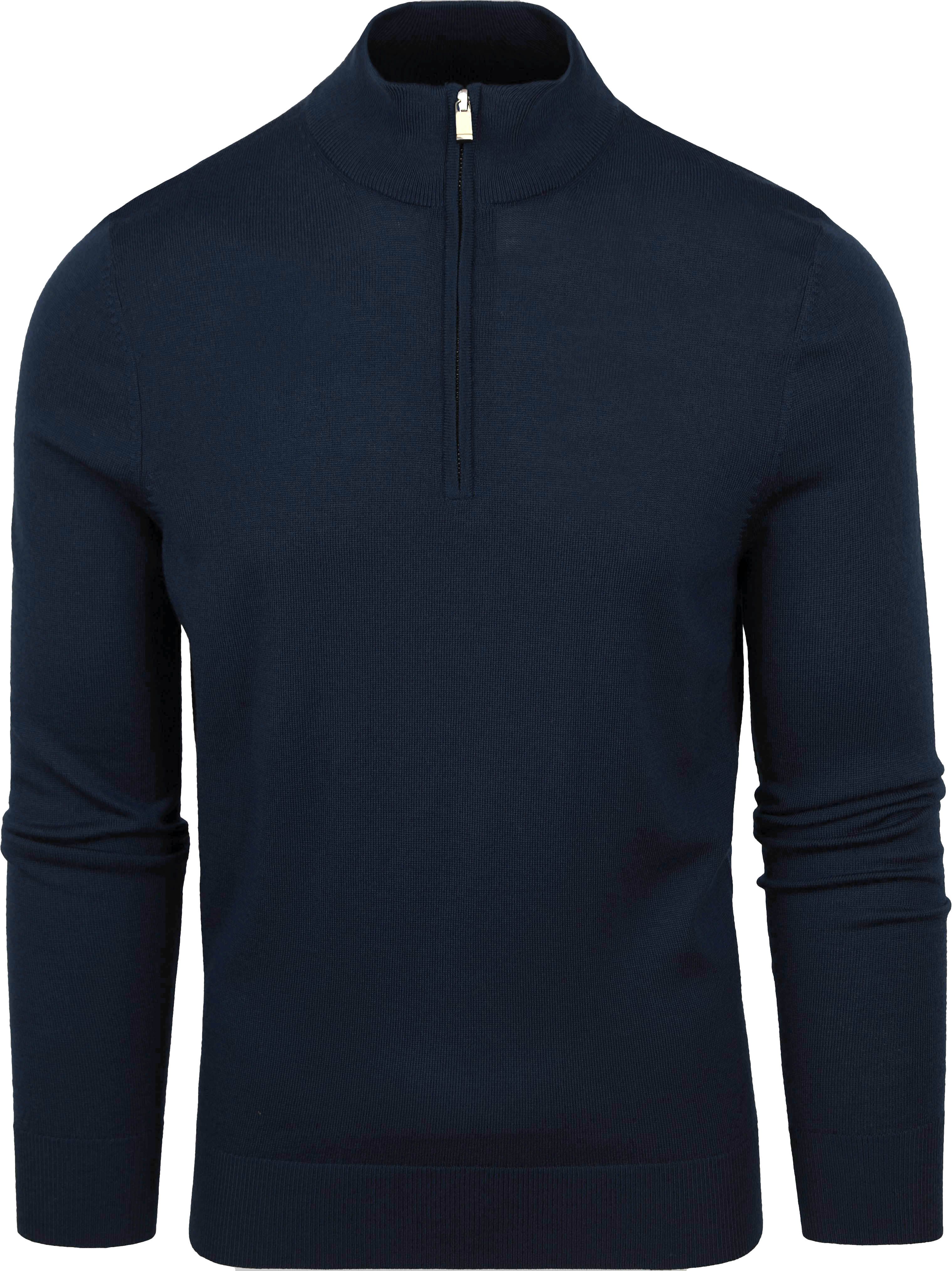 Merino Half Zip Pullover Navy