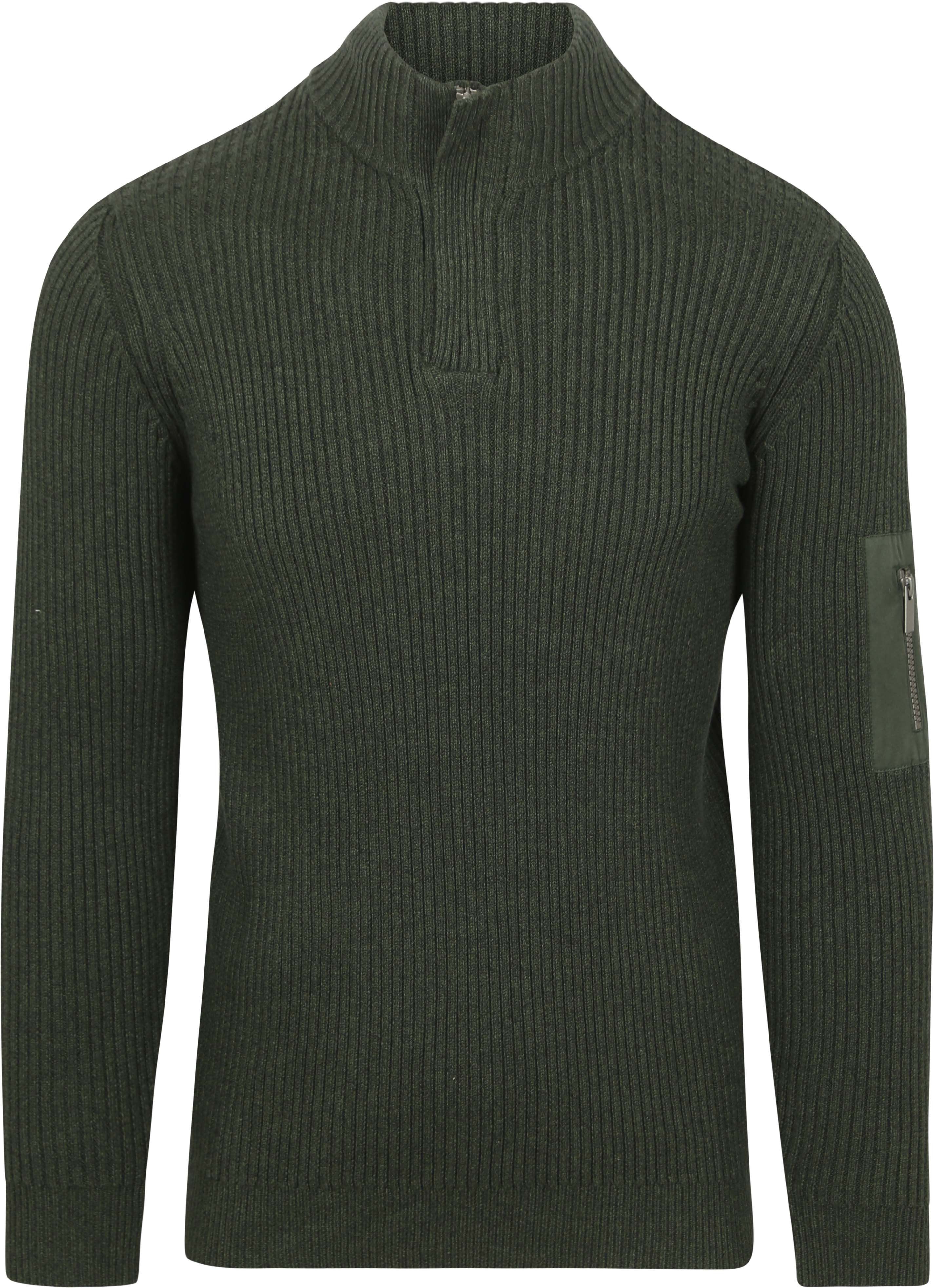 Mou Half Zip Pullover Dark Green