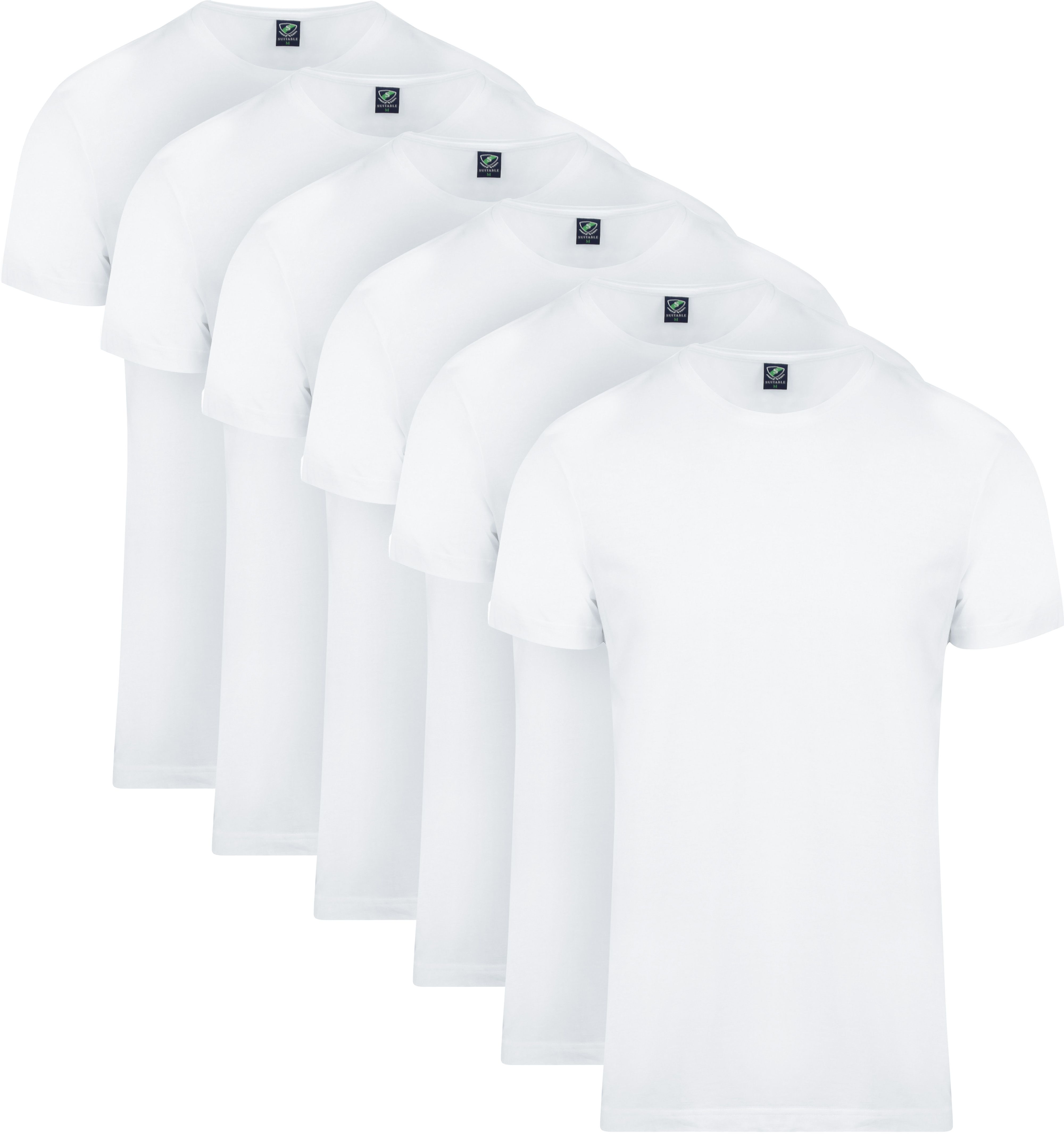 Obambo T-Shirt Round-Neck White 6-Pack