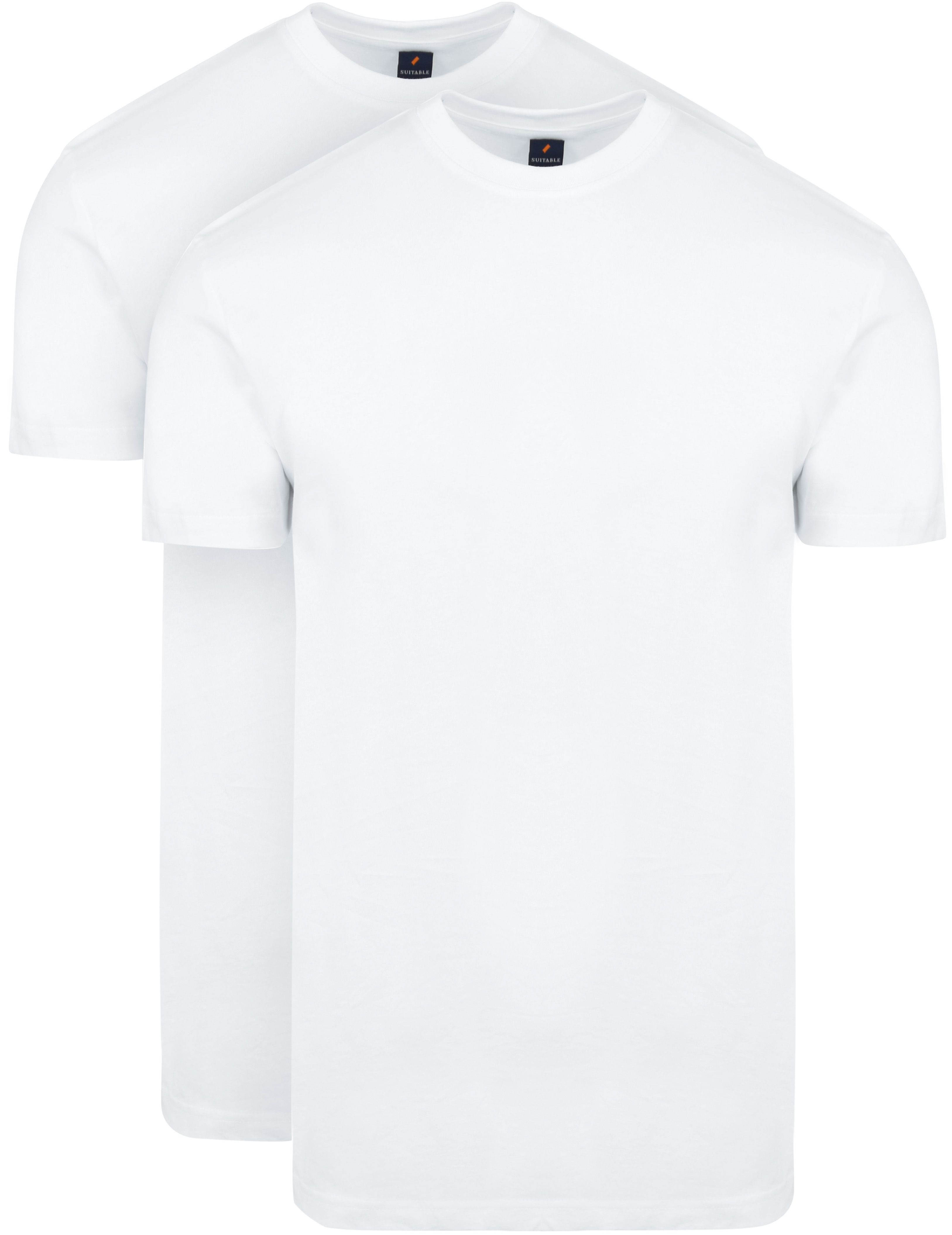 Obra T-Shirt High Round Neck White 2-Pack