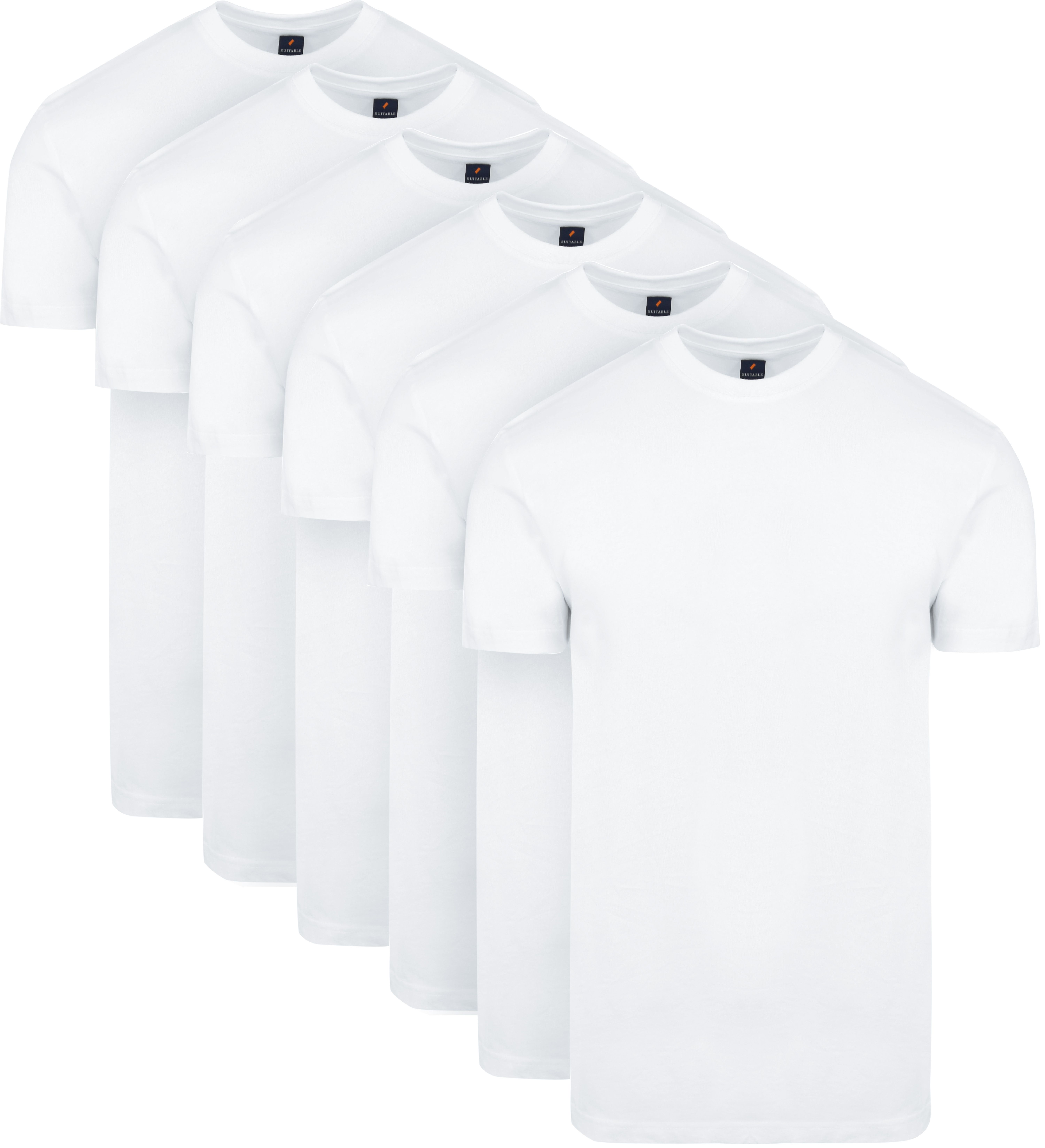 Obra T-Shirt Hoge rond Hals Wit 6-Pack