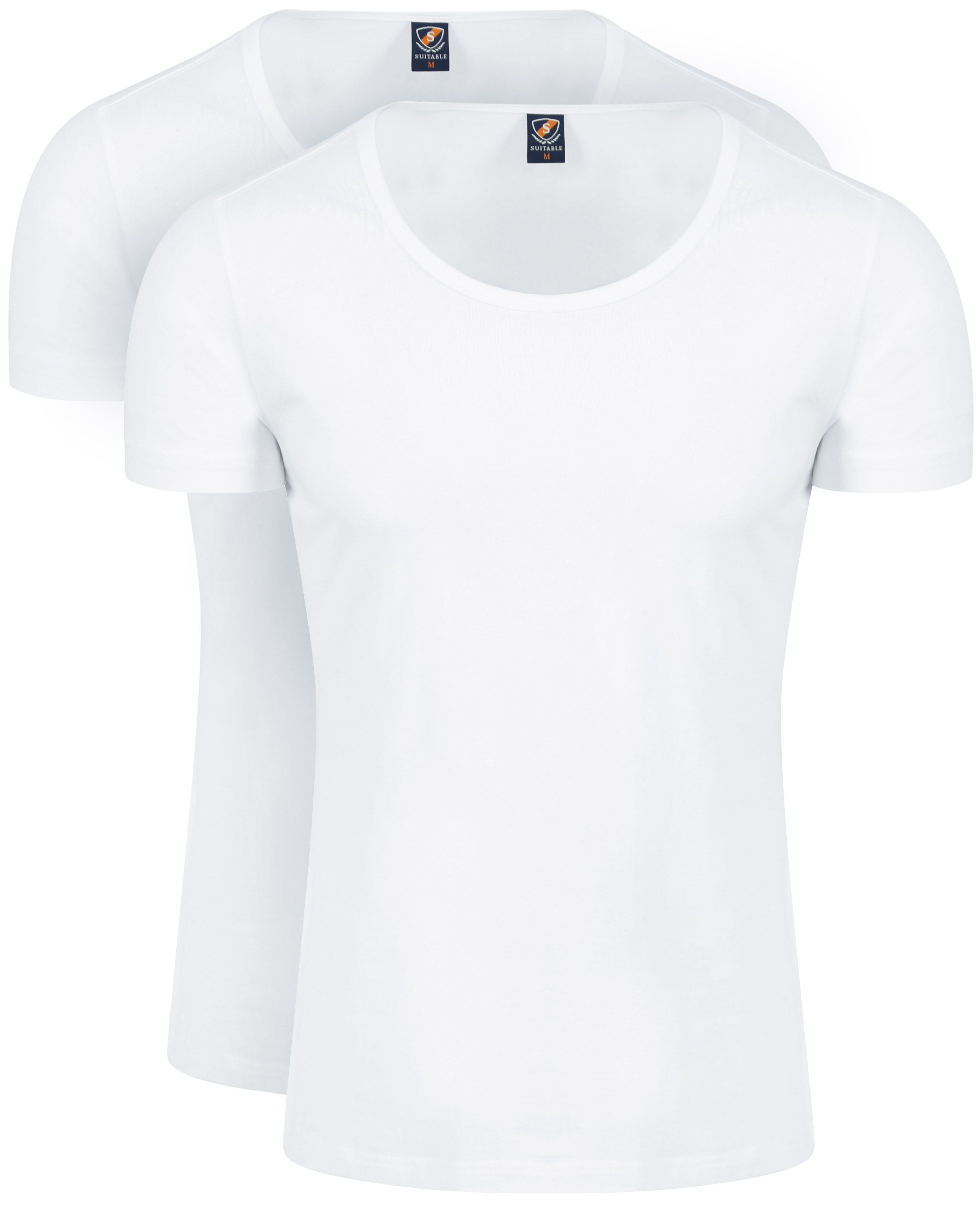 Otaru T-Shirt Wide Round Neck White 2-Pack
