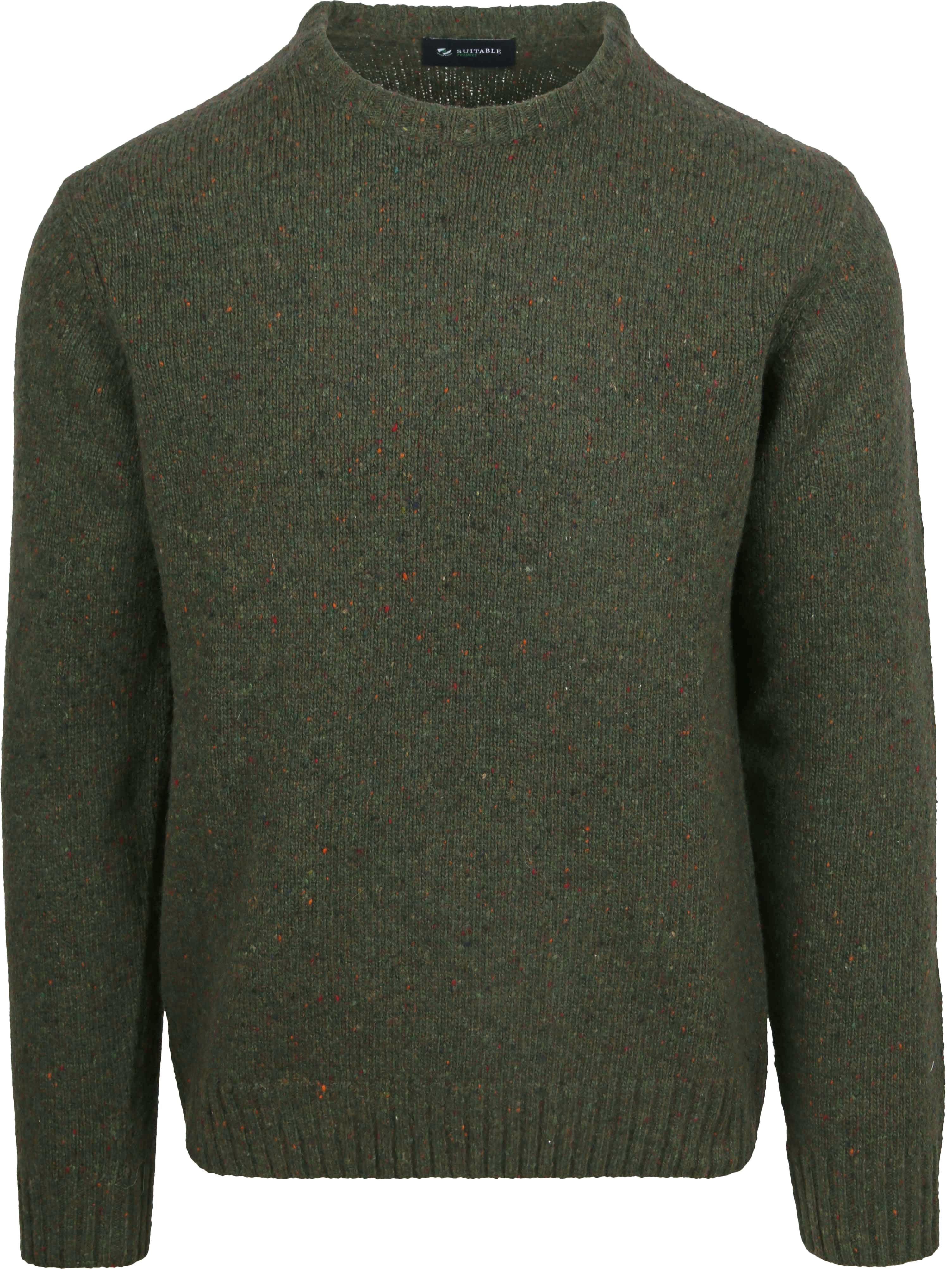 Pullover Tweed Wool Blend Grün