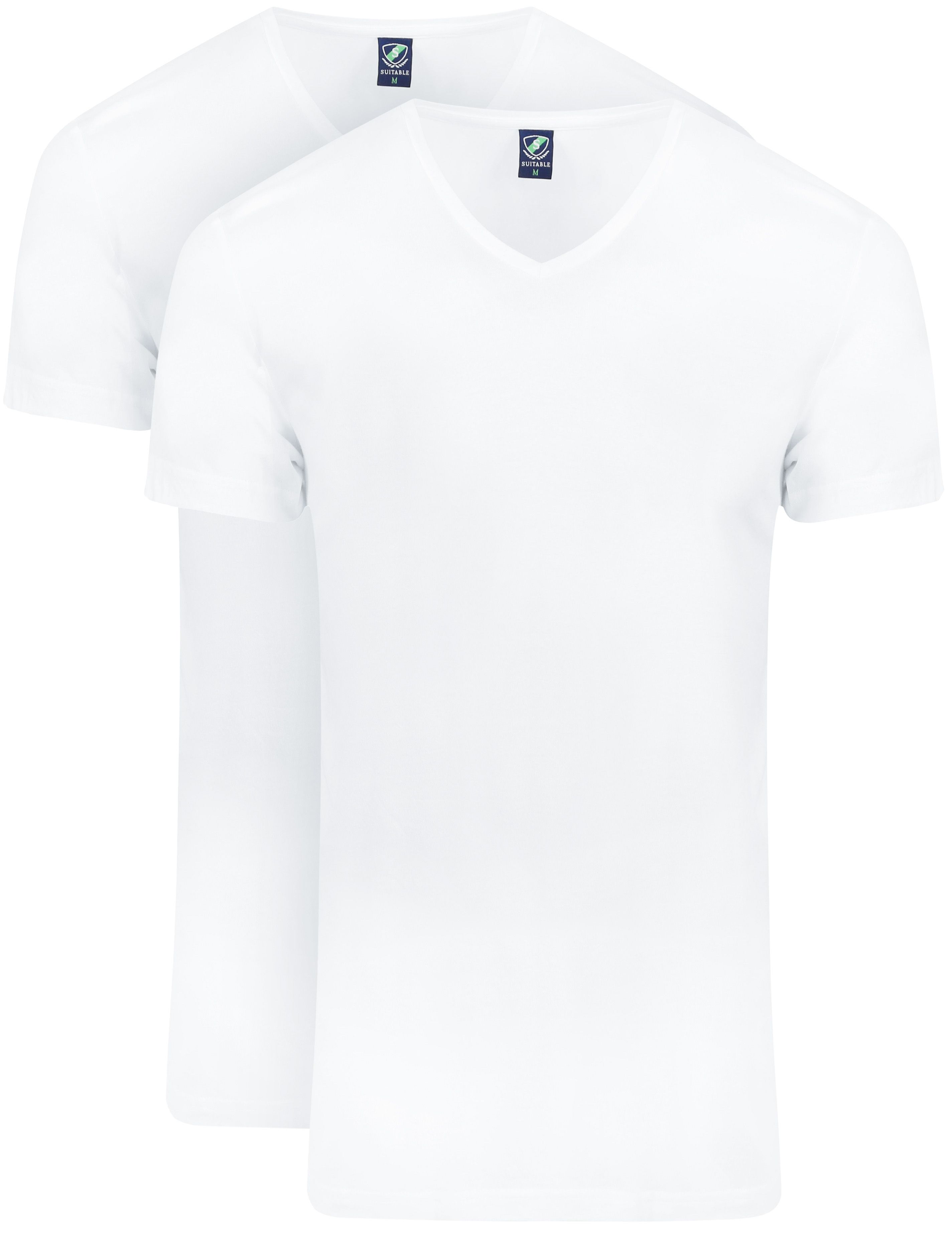 Vibambo T-Shirts V-Ausschnitt Weiß 2-Pack