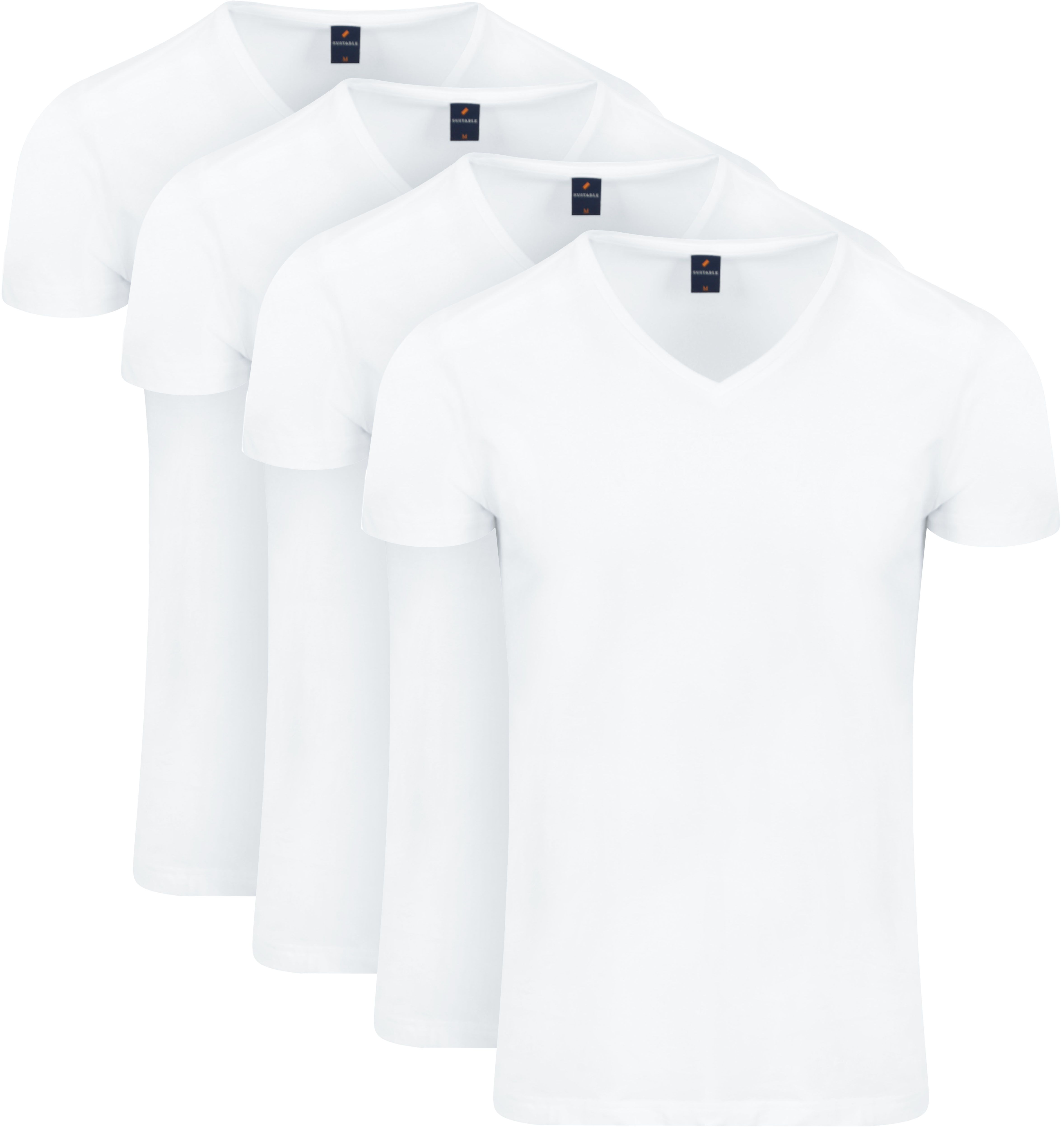 Vitasu T-Shirt V-Neck White 4-Pack