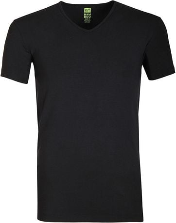 Alan Red Bamboo T-shirt Zwart