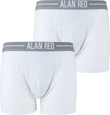 Alan Red Boxer Shirts White 2-Pack