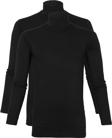 Alan Red Oster Rollkragen Longsleeve Shirt Schwarz 2-Pack