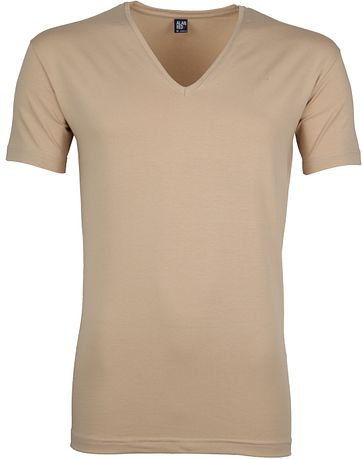 Alan Red Stretch V-Neck T-Shirt Beige 2er-Pack