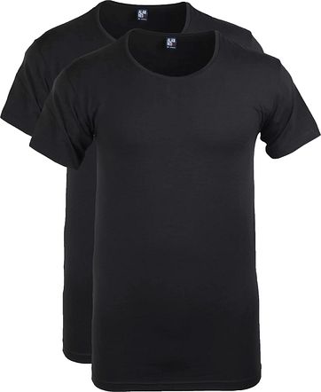 Alan Red T-shirt Wide Round Neck Black