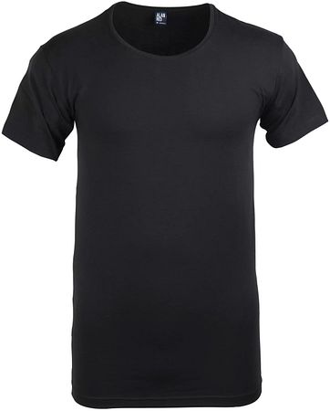 Alan Red T-shirt Wide Round Neck Black