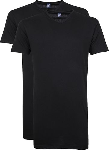 Alan Red Vermont V-Ausschnitt T-Shirt Black 2er-Pack