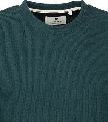 green sweater with dark green stripes