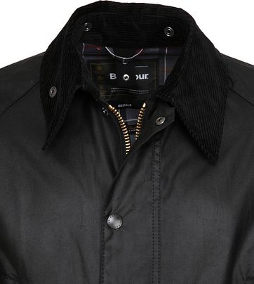 Barbour Bedale Wachsjacke Schwarz