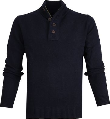 Barbour Sweater Wool Patch Navy