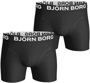 Bjorn Borg Boxers Solid Black 2 Pack