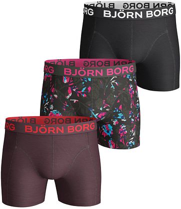 Bjorn Borg Boxershorts 3 Pack Floral