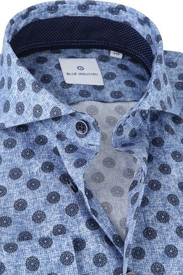 Blue Industry Overhemd Blauw Bloemen