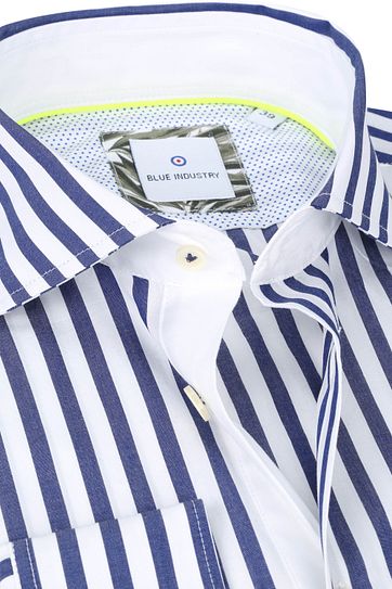 Blue Industry Shirt Stripes Blue White