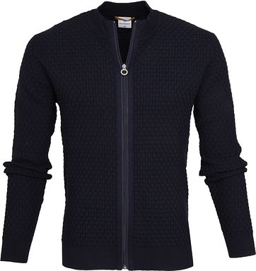 Blue Industry Zip Cardigan Dunkelblau