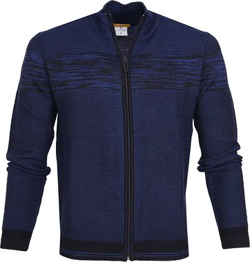 Blue Industry Zipper Cardigan Blue