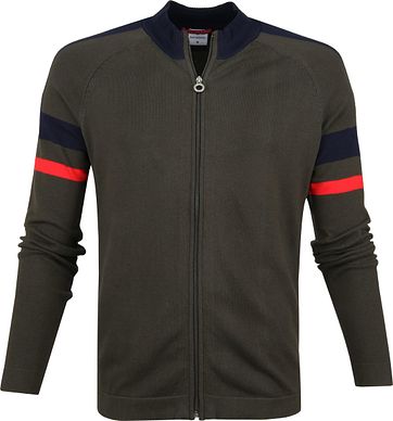 Blue Industry Zipper Cardigan Dunkelgrün