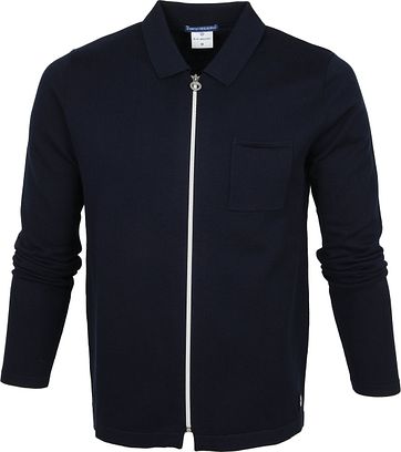 Blue Industry Zipper Cardigan Polo Navy
