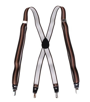 Braun Hosenträger X Form Streifen