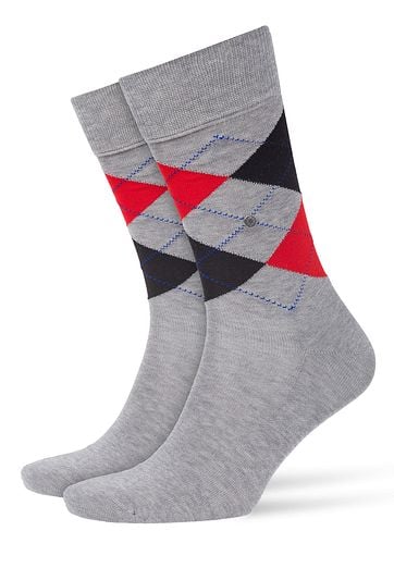 Burlington Socks Manchester Grey Red