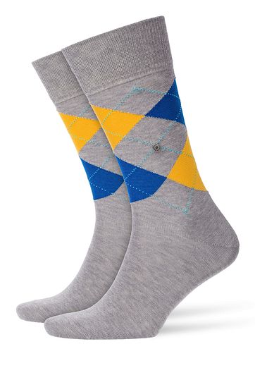 Burlington Socks Manchester Grey Yellow