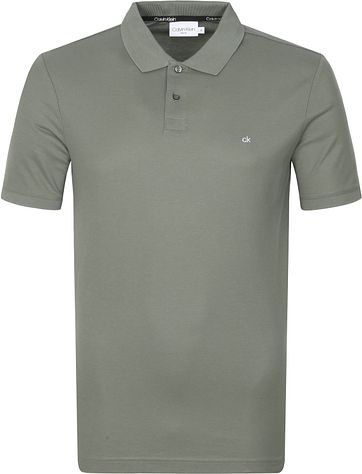 Calvin Klein Polo Shirt Slim Logo Dark Green