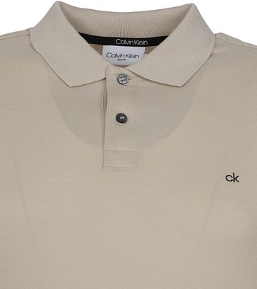 Calvin Klein Polo Slim Logo Lichtgrijs
