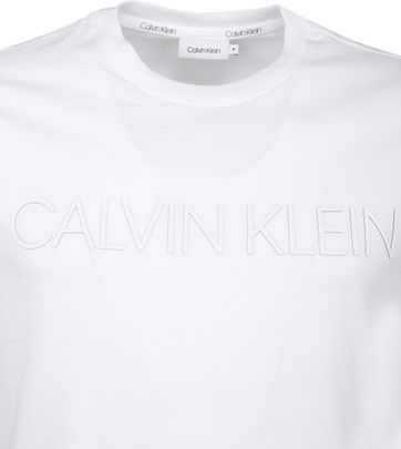 calvin klein white and red t shirt