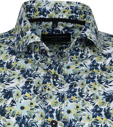 Casa Moda Organic Casual Shirt Flowers Green